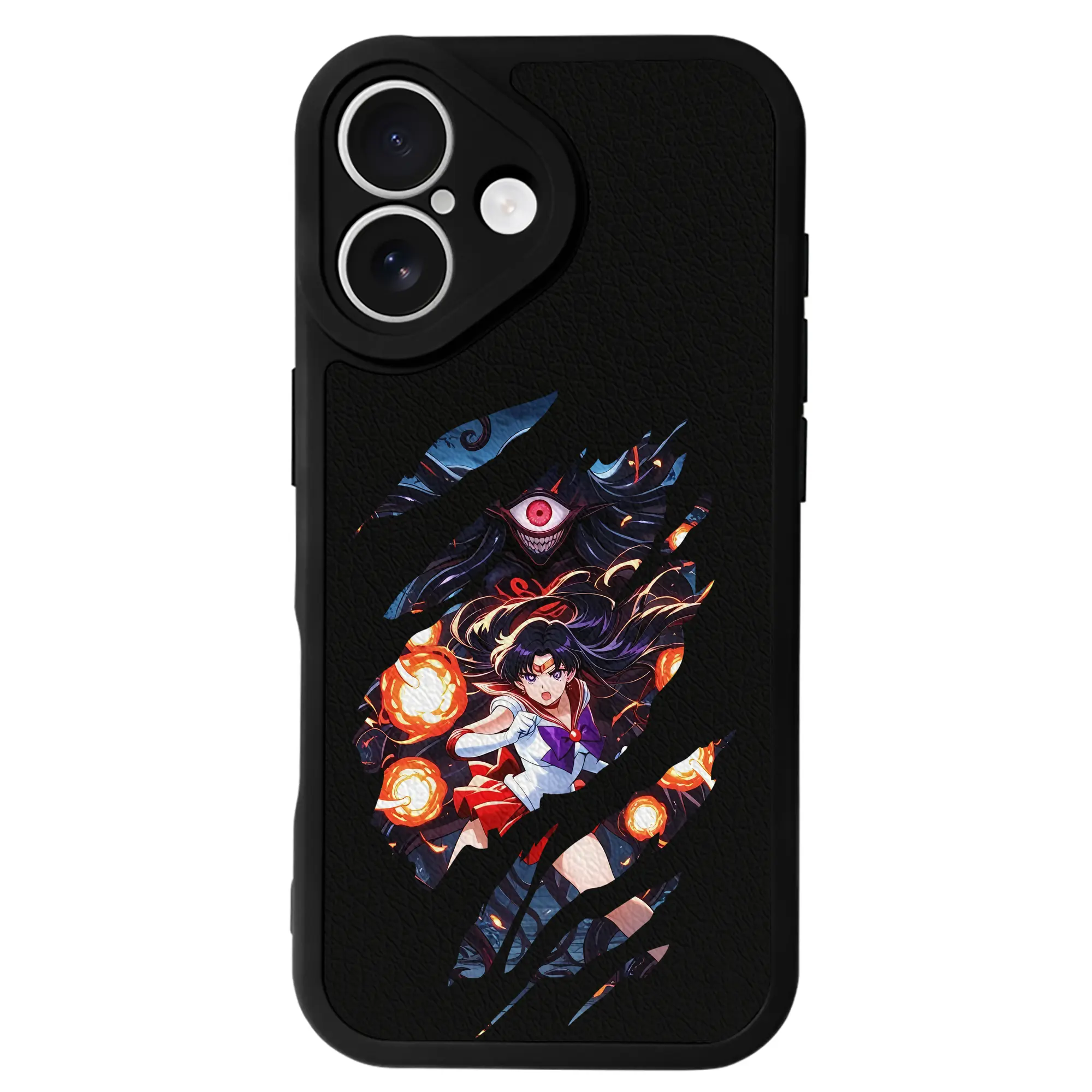 美少女戦士セーラームーン グッズ 火野 レイ - IPhone 16シリーズ対応 ・ シリコンスマホケース ・ レザー調 ・ 高精度フィット ・ 耐衝撃 ・ ワイヤレス充電対応 ・ 精密カット